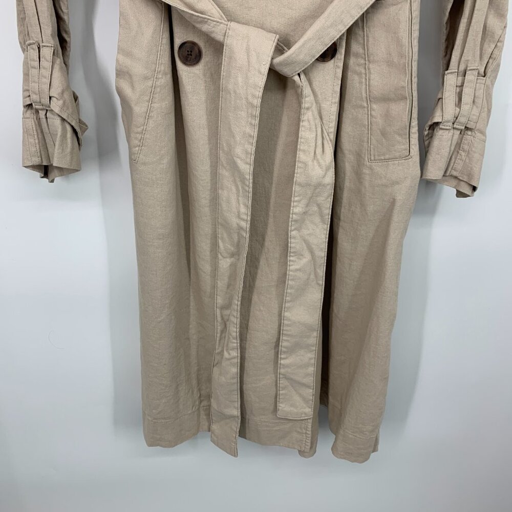 A New Day Trench Coat Linen Blend Double Breasted Jacket NWT - Picture 6 of 11